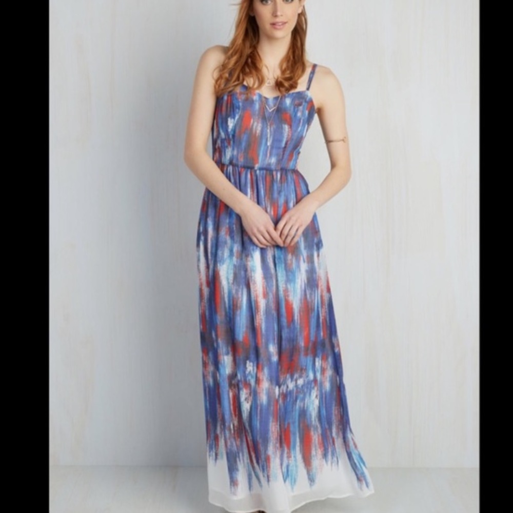 Modcloth Brushstrokes Maxi Dress